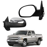 Driver Side Mirror Compatible with 2007-2013 Chevy Silverado,GMC Sierra Yukon Left Mirror w/Power Glass, Heated, Manual Folding, Chrome Cover Replace# GM1320340 (7pins)